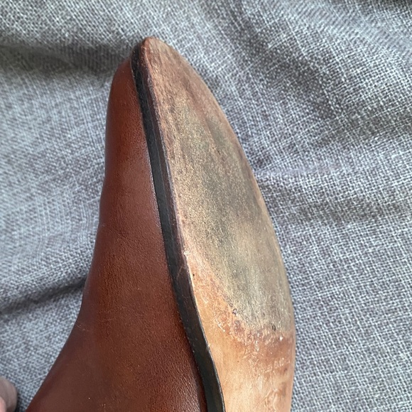 Loeffler Randall Size 6 Brown Leather Sole Slim Chelsea Zip Ankle Boots - Picture 15 of 17